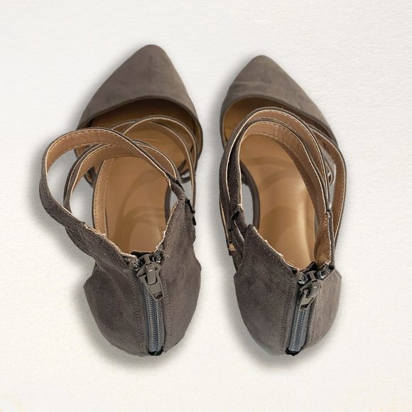 Journee Collection Womens Marlee Tru Comfort Foam Back Heel Zip Pointed Flats - Picture 3 of 6